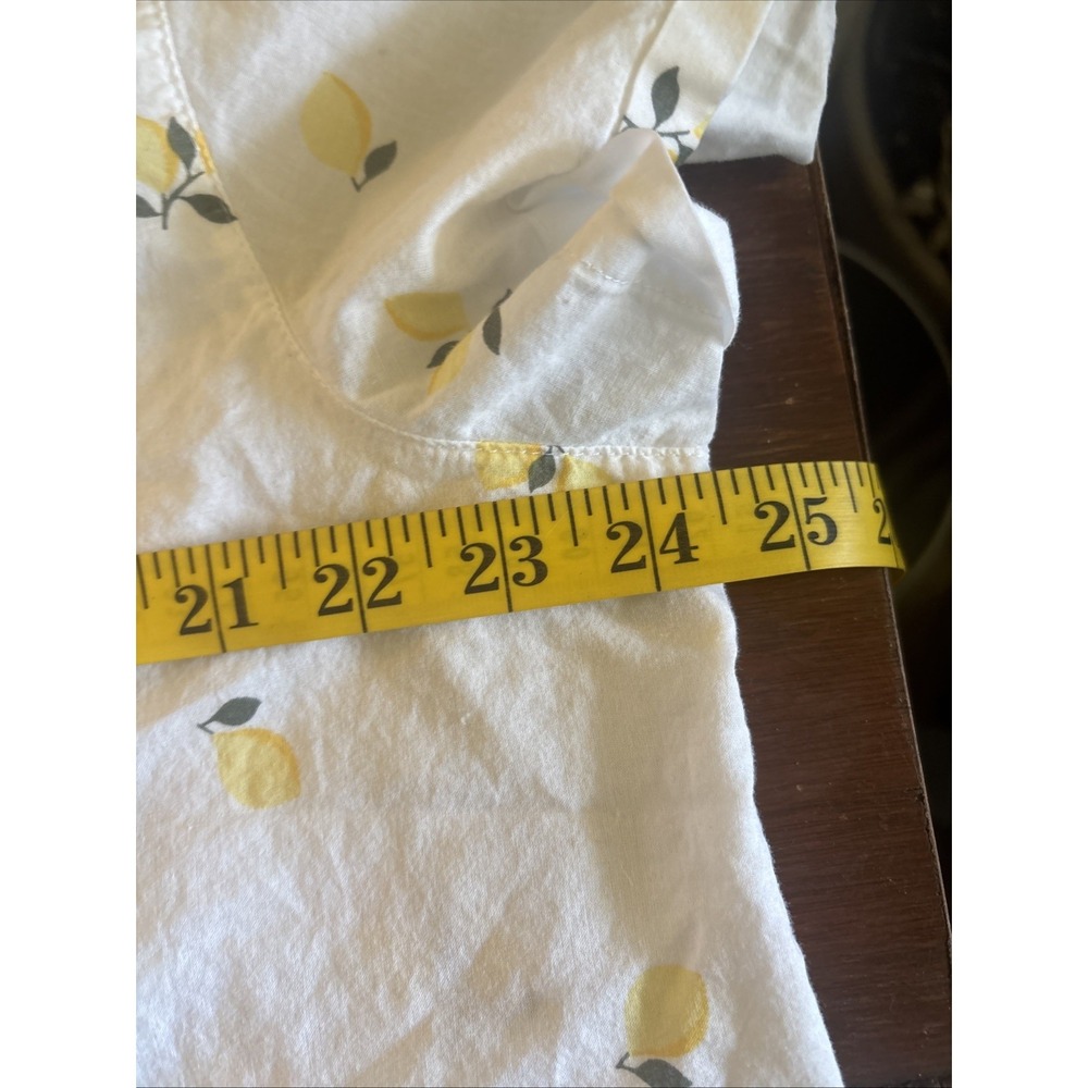 St Johns Bay Short Sleeve Collared Button Up White With Lemons Size XL - Picture 5 of 5